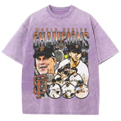 Unisex-Adult Ultra Cotton Washed T-Shirt Graphic 2014 WORLD SERIES CHAMPS - GIANTS TEE - [DS]