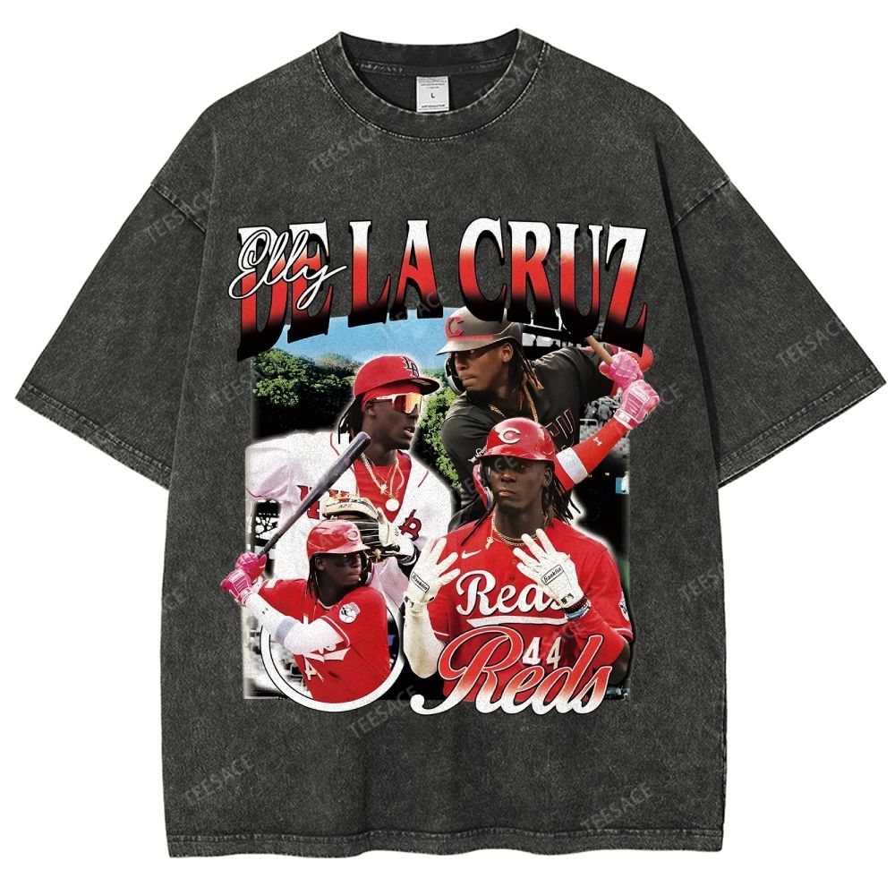 Vintage Style Unisex-Adult Oversized Washed Street T-shirt ELLY DE LA CRUZ TEE