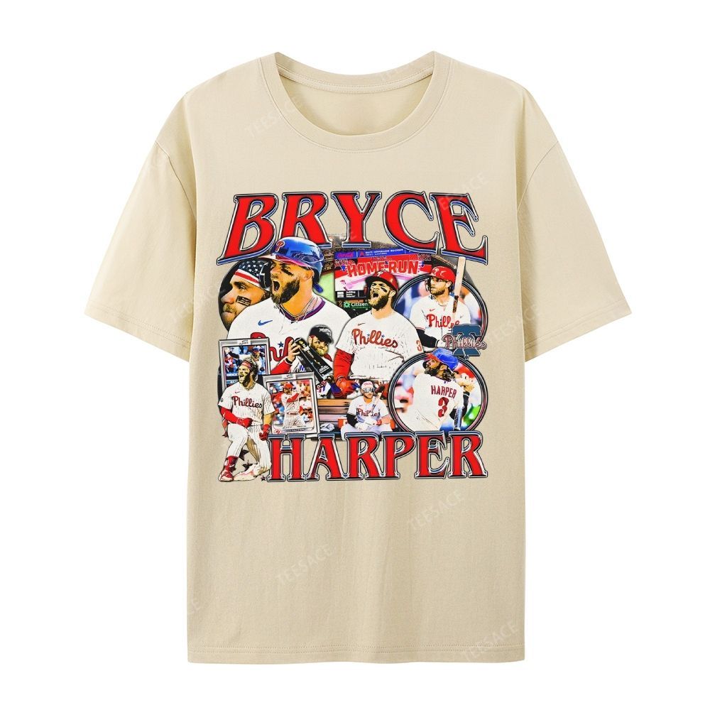 Unisex Casual Cotton Short Sleeve T-Shirt BRYCE HARPER 2 TEE