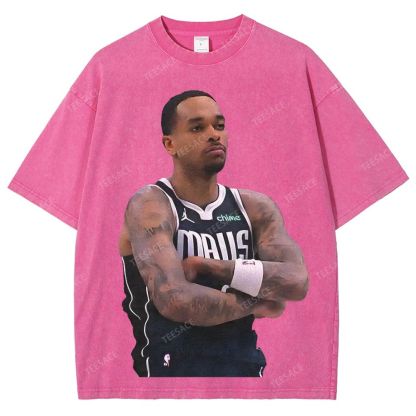 Vintage Style Unisex-Adult Oversized Washed Street T-shirt PJ WASHINGTON Tee
