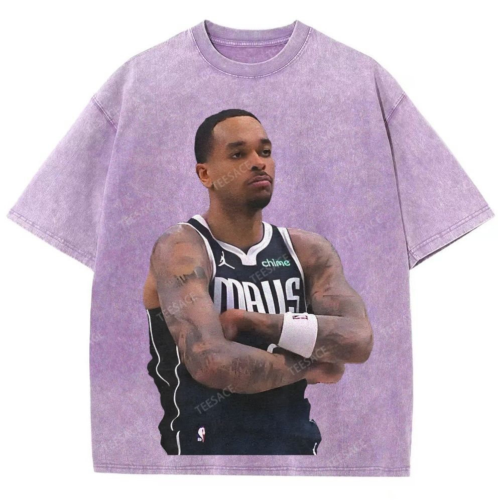 Vintage Style Unisex-Adult Oversized Washed Street T-shirt PJ WASHINGTON Tee