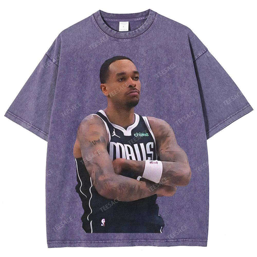 Vintage Style Unisex-Adult Oversized Washed Street T-shirt PJ WASHINGTON Tee