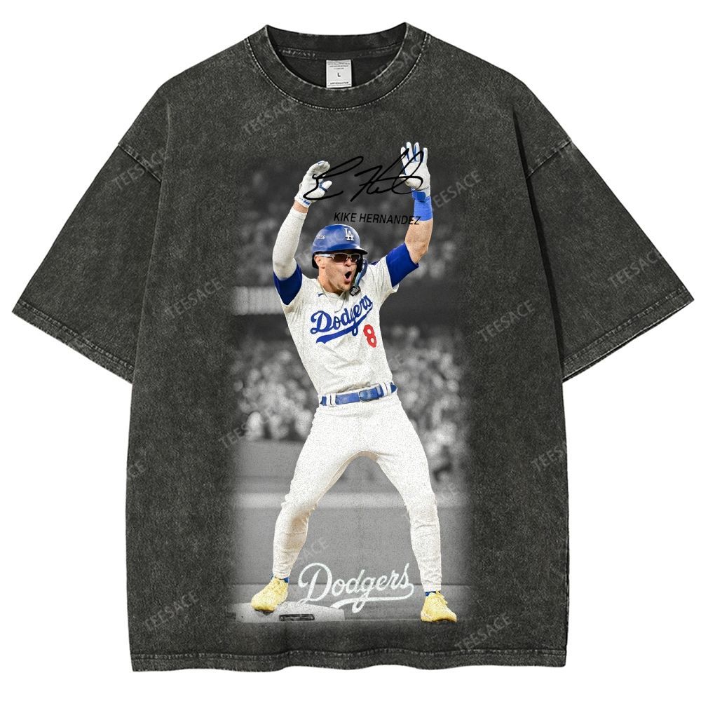 KIKE HERNANDEZ Tee Vintage Style Unisex-Adult Oversized Washed Street 