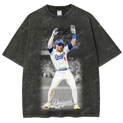 KIKE HERNANDEZ Tee Vintage Style Unisex-Adult Oversized Washed Street T-shirt