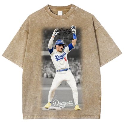 KIKE HERNANDEZ Tee Vintage Style Unisex-Adult Oversized Washed Street T-shirt