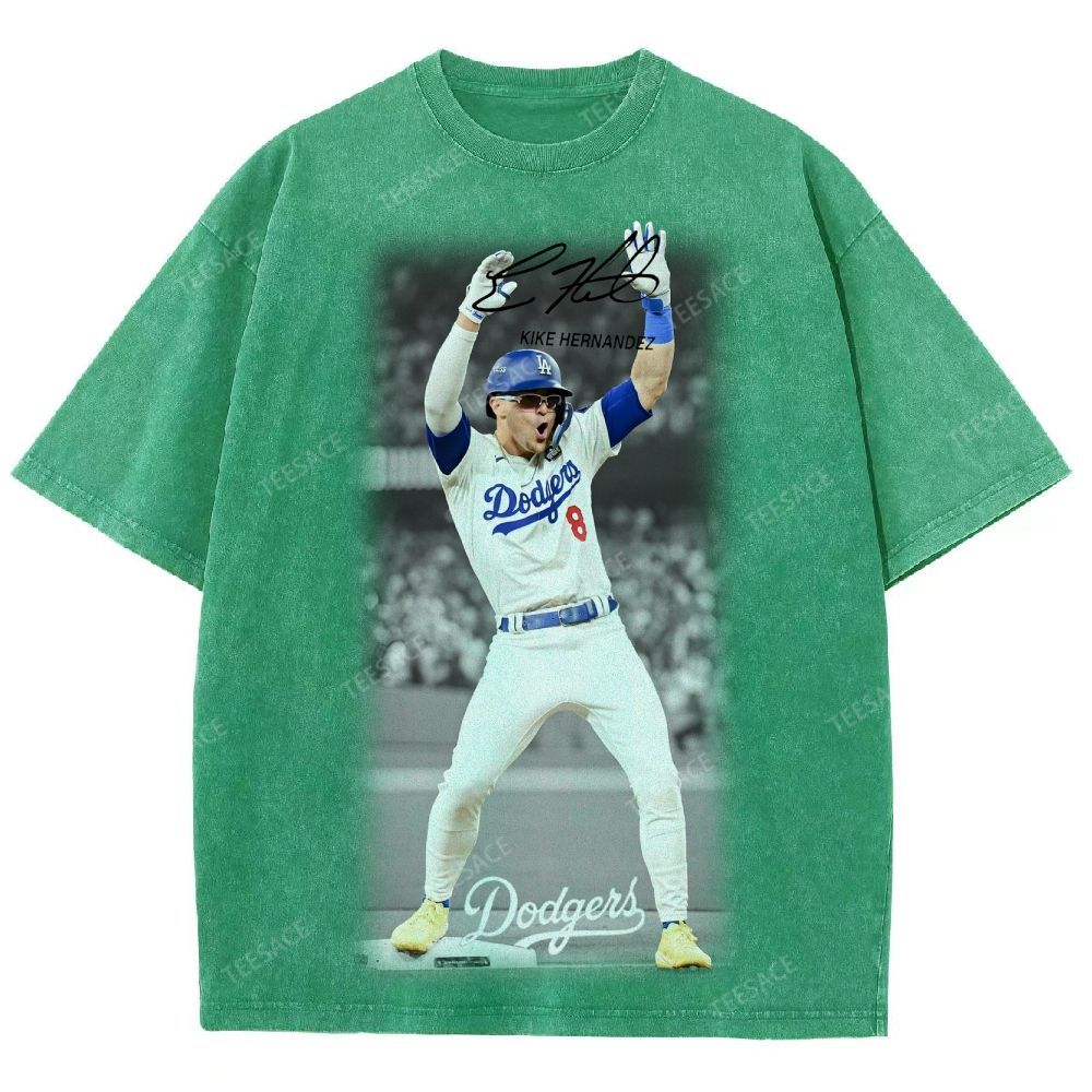 KIKE HERNANDEZ Tee Vintage Style Unisex-Adult Oversized Washed Street T-shirt