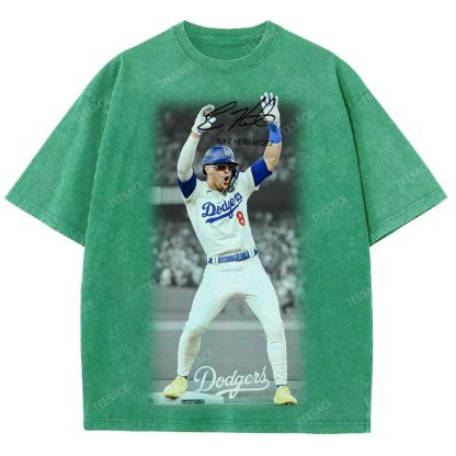 KIKE HERNANDEZ Tee Vintage Style Unisex-Adult Oversized Washed Street T-shirt