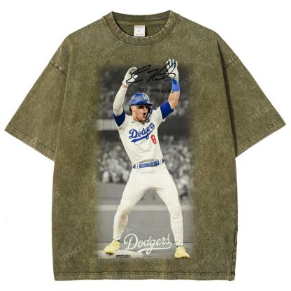 KIKE HERNANDEZ Tee Vintage Style Unisex-Adult Oversized Washed Street T-shirt