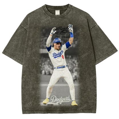 KIKE HERNANDEZ Tee Vintage Style Unisex-Adult Oversized Washed Street T-shirt