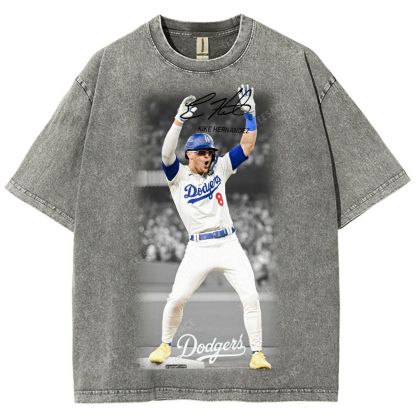 KIKE HERNANDEZ Tee Vintage Style Unisex-Adult Oversized Washed Street T-shirt