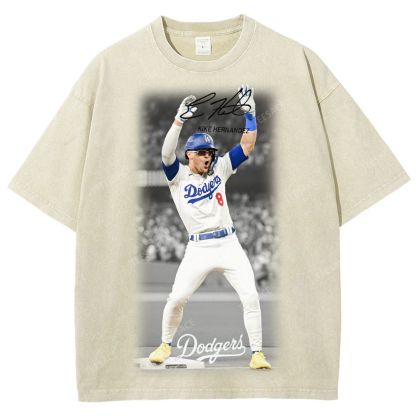 KIKE HERNANDEZ Tee Vintage Style Unisex-Adult Oversized Washed Street T-shirt