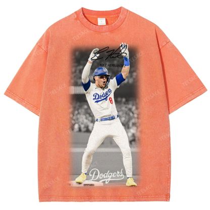 KIKE HERNANDEZ Tee Vintage Style Unisex-Adult Oversized Washed Street T-shirt