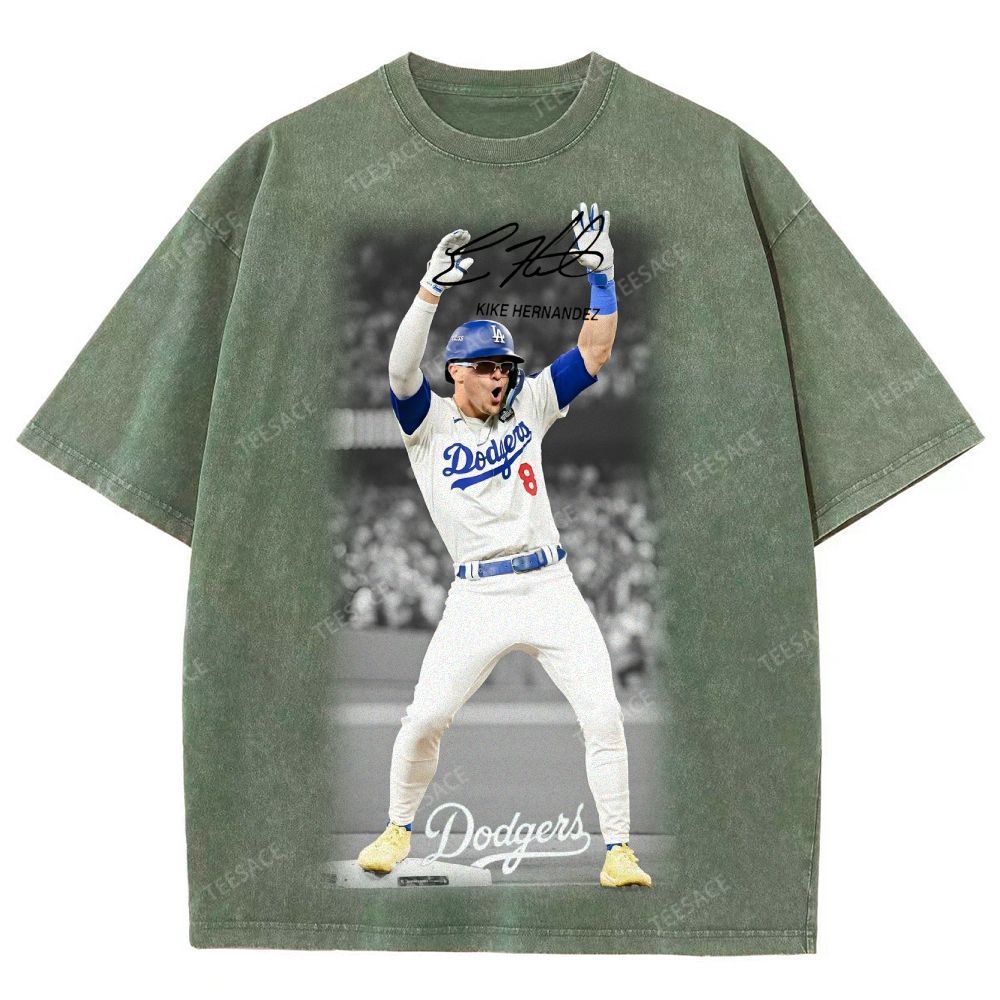 KIKE HERNANDEZ Tee Vintage Style Unisex-Adult Oversized Washed Street T-shirt