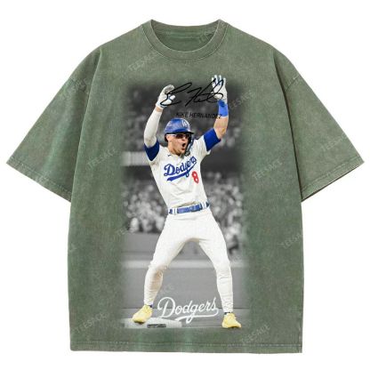 KIKE HERNANDEZ Tee Vintage Style Unisex-Adult Oversized Washed Street T-shirt
