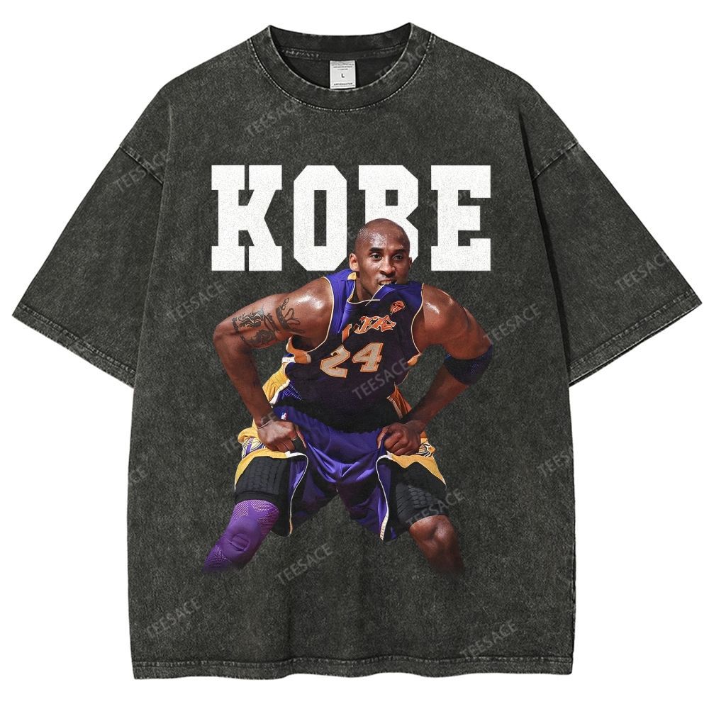 Vintage Style Unisex-Adult Oversized Washed Street T-shirt | KOBE TEE
