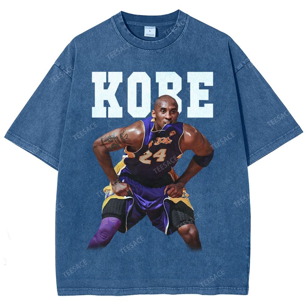 Vintage Style Unisex-Adult Oversized Washed Street T-shirt |  KOBE TEE