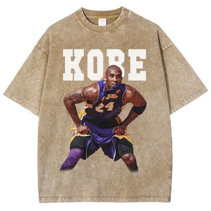 Vintage Style Unisex-Adult Oversized Washed Street T-shirt |  KOBE TEE