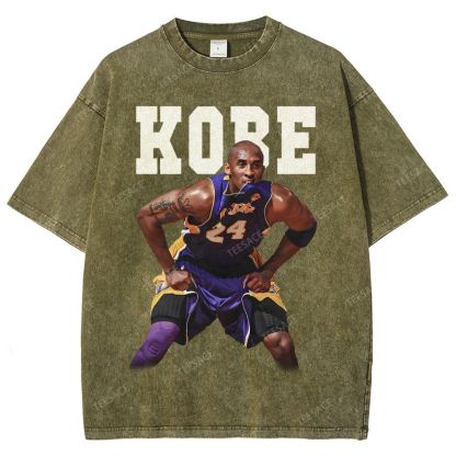 Vintage Style Unisex-Adult Oversized Washed Street T-shirt |  KOBE TEE
