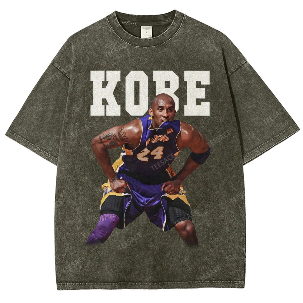 Vintage Style Unisex-Adult Oversized Washed Street T-shirt |  KOBE TEE
