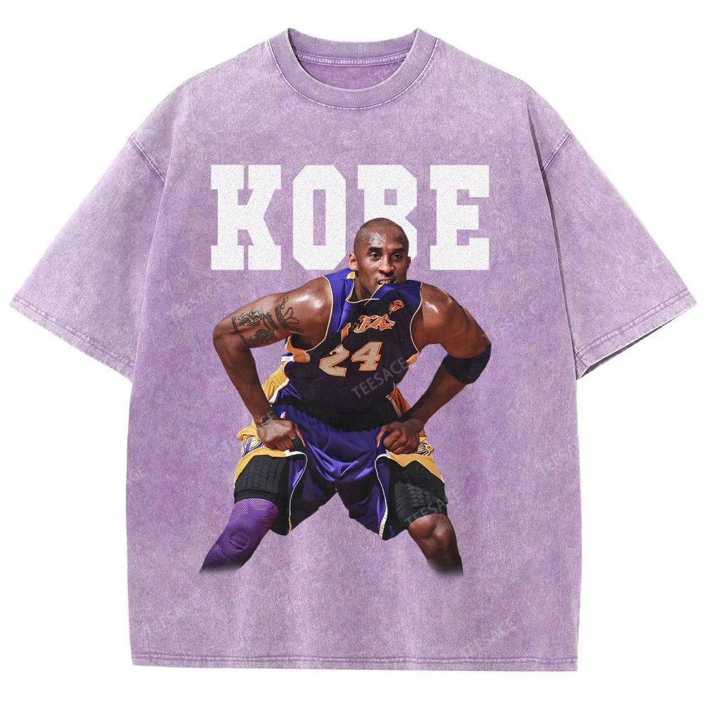 Vintage Style Unisex-Adult Oversized Washed Street T-shirt |  KOBE TEE