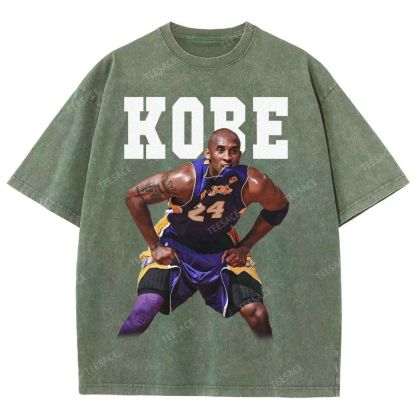 Vintage Style Unisex-Adult Oversized Washed Street T-shirt |  KOBE TEE