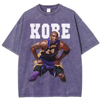 Vintage Style Unisex-Adult Oversized Washed Street T-shirt |  KOBE TEE