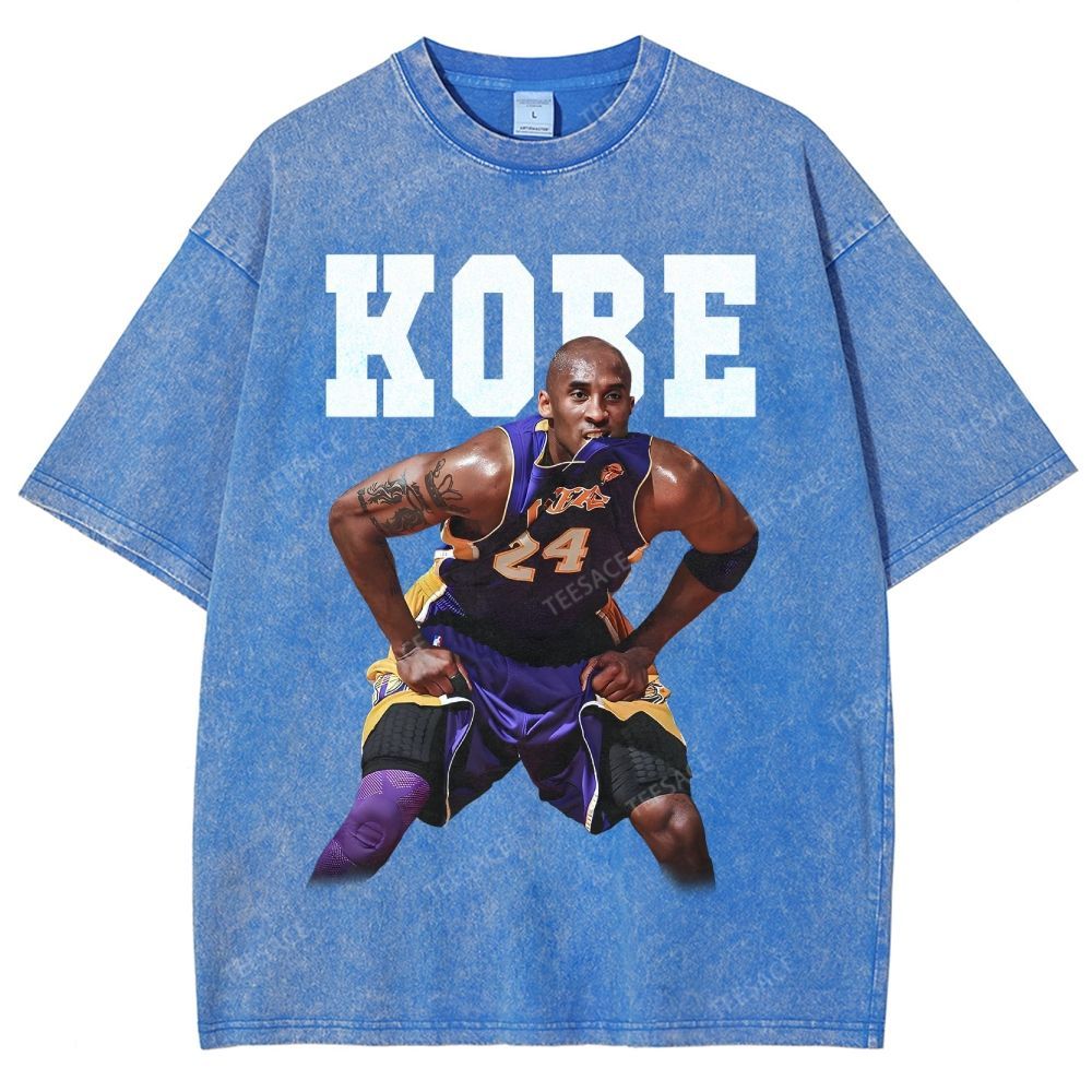 Vintage Style Unisex-Adult Oversized Washed Street T-shirt |  KOBE TEE