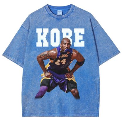 Vintage Style Unisex-Adult Oversized Washed Street T-shirt |  KOBE TEE