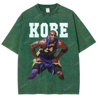 Vintage Style Unisex-Adult Oversized Washed Street T-shirt |  KOBE TEE