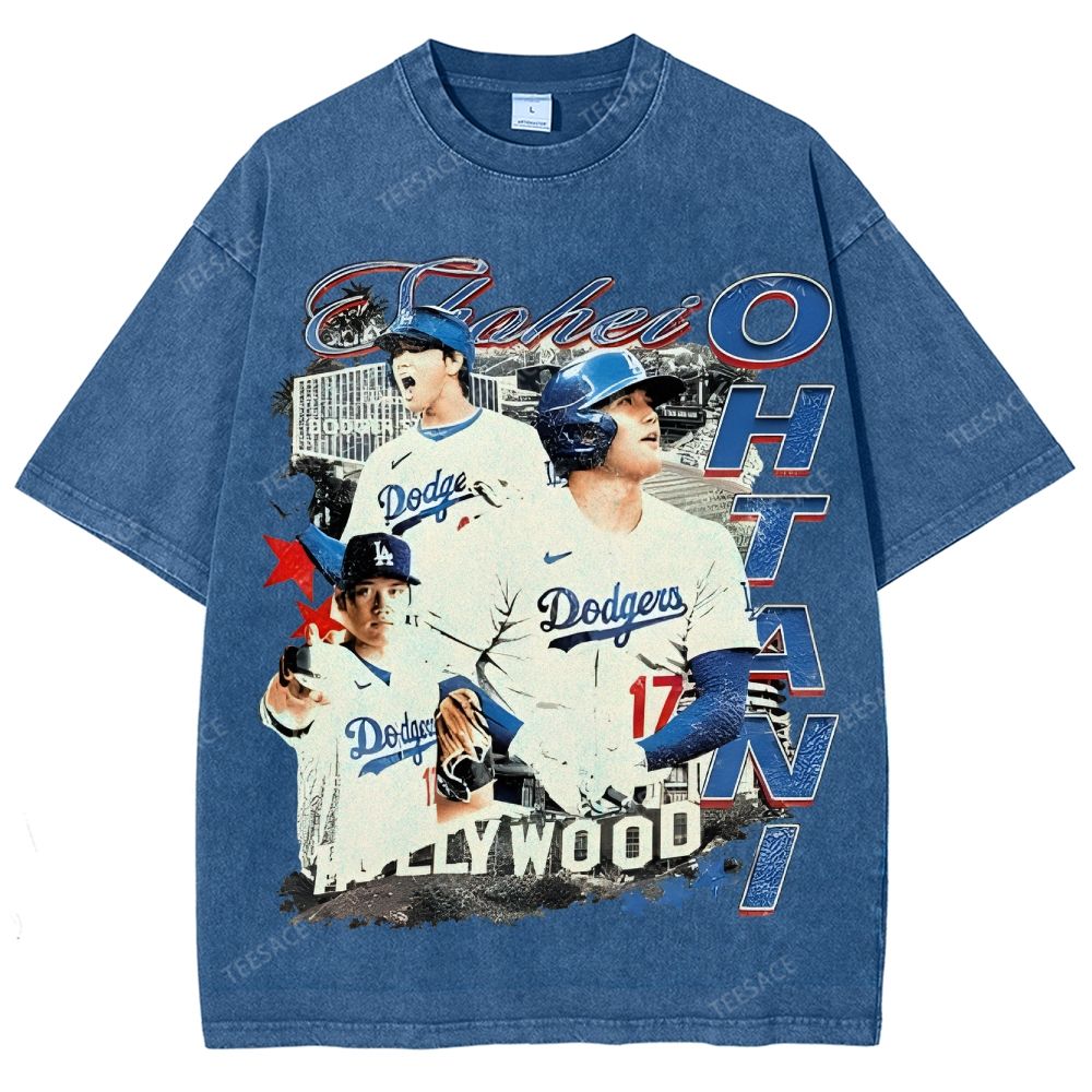 Vintage Style Unisex-Adult Oversized Washed Street T-shirt SHOHEI OHTANI Tee