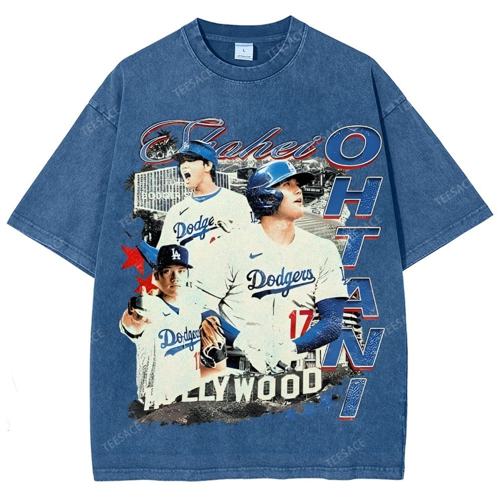 Vintage Style Unisex-Adult Oversized Washed Street T-shirt SHOHEI OHTANI Tee
