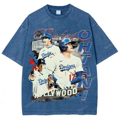 Vintage Style Unisex-Adult Oversized Washed Street T-shirt SHOHEI OHTANI Tee