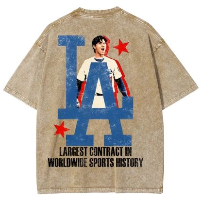 Vintage Style Unisex-Adult Oversized Washed Street T-shirt SHOHEI OHTANI Tee