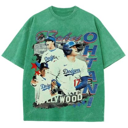 Vintage Style Unisex-Adult Oversized Washed Street T-shirt SHOHEI OHTANI Tee