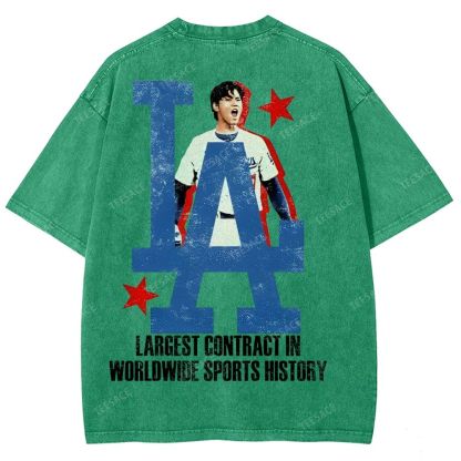 Vintage Style Unisex-Adult Oversized Washed Street T-shirt SHOHEI OHTANI Tee