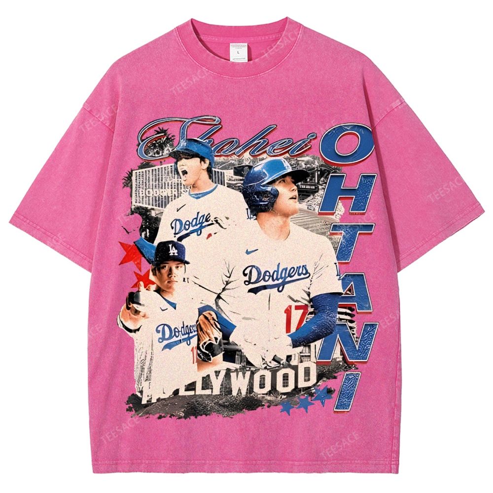 Vintage Style Unisex-Adult Oversized Washed Street T-shirt SHOHEI OHTANI Tee