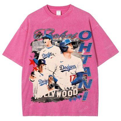 Vintage Style Unisex-Adult Oversized Washed Street T-shirt SHOHEI OHTANI Tee