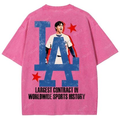 Vintage Style Unisex-Adult Oversized Washed Street T-shirt SHOHEI OHTANI Tee