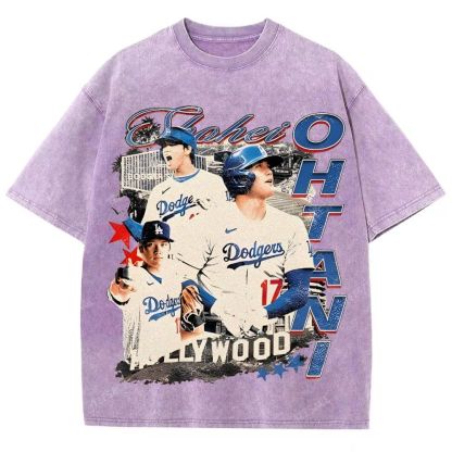 Vintage Style Unisex-Adult Oversized Washed Street T-shirt SHOHEI OHTANI Tee