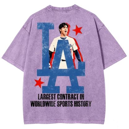 Vintage Style Unisex-Adult Oversized Washed Street T-shirt SHOHEI OHTANI Tee