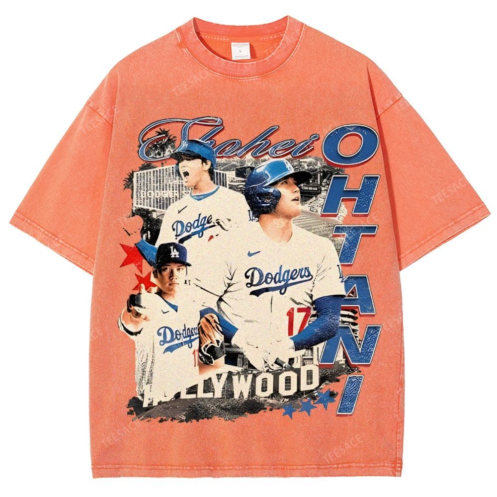 Vintage Style Unisex-Adult Oversized Washed Street T-shirt SHOHEI OHTANI Tee