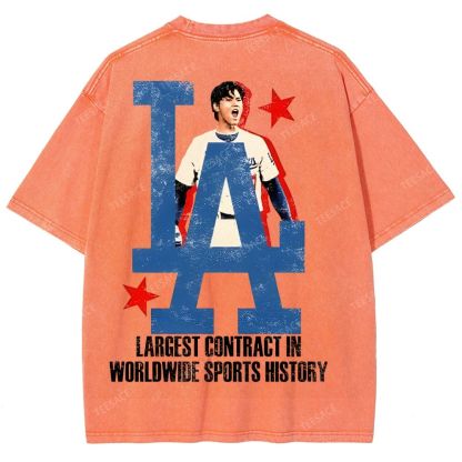 Vintage Style Unisex-Adult Oversized Washed Street T-shirt SHOHEI OHTANI Tee