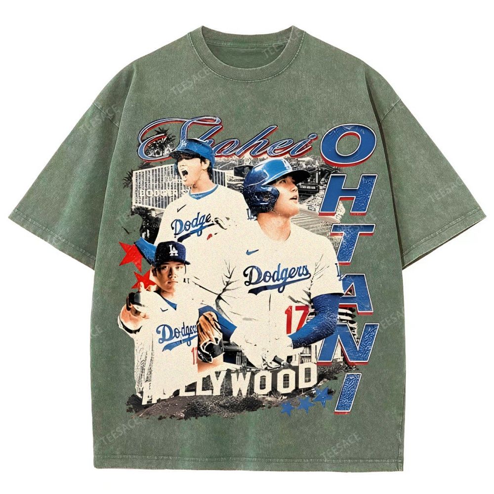 Vintage Style Unisex-Adult Oversized Washed Street T-shirt SHOHEI OHTANI Tee