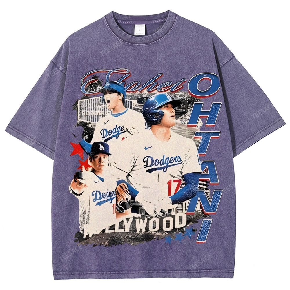 Vintage Style Unisex-Adult Oversized Washed Street T-shirt SHOHEI OHTANI Tee