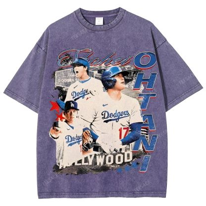 Vintage Style Unisex-Adult Oversized Washed Street T-shirt SHOHEI OHTANI Tee