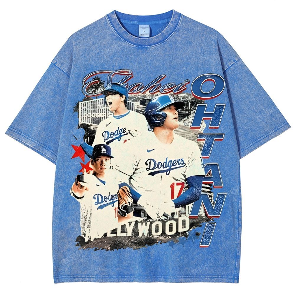 Vintage Style Unisex-Adult Oversized Washed Street T-shirt SHOHEI OHTANI Tee