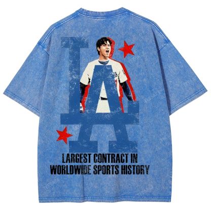 Vintage Style Unisex-Adult Oversized Washed Street T-shirt SHOHEI OHTANI Tee