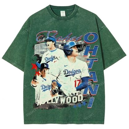 Vintage Style Unisex-Adult Oversized Washed Street T-shirt SHOHEI OHTANI Tee