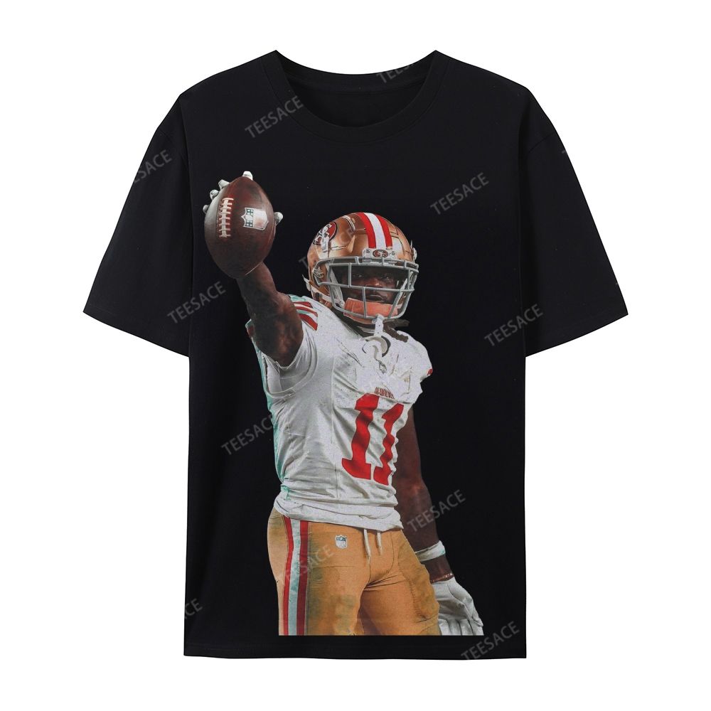 Unisex Casual Cotton Short Sleeve T-Shirt 49ers Brandon Aiyuk