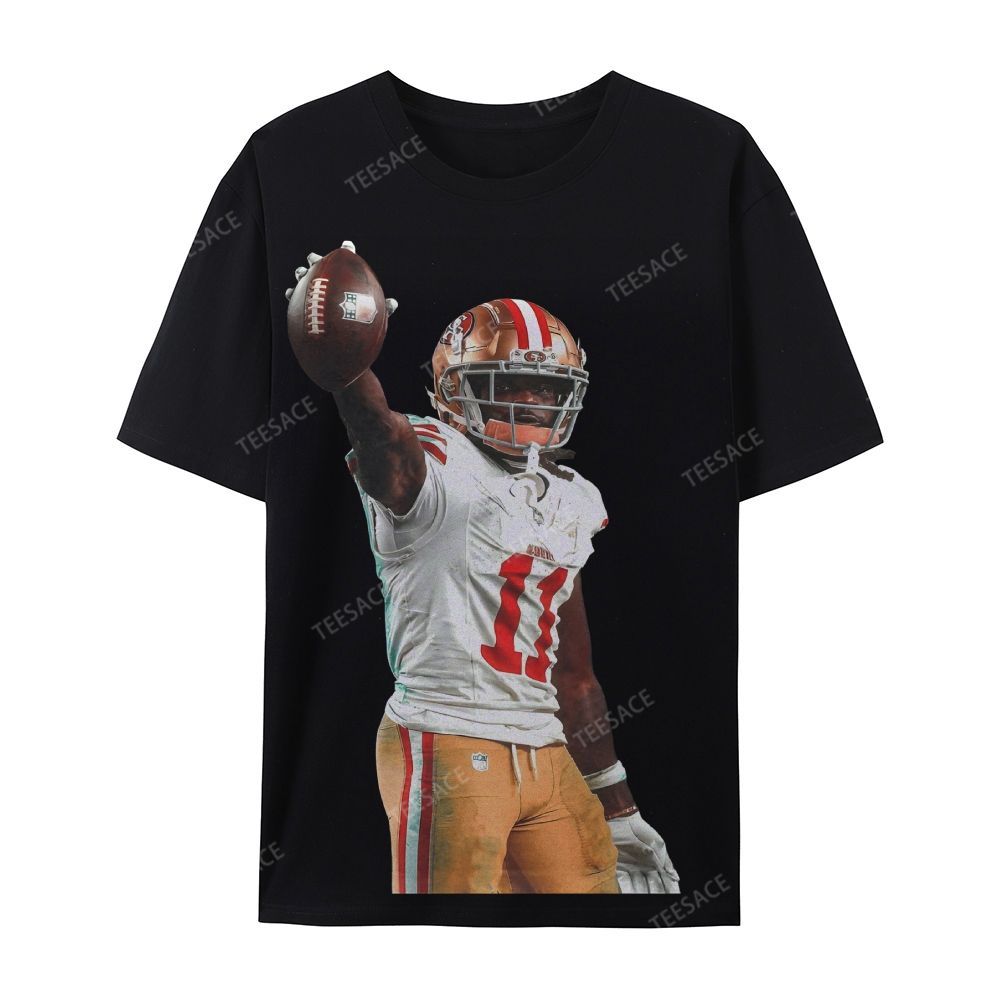Unisex Casual Cotton Short Sleeve T-Shirt 49ers Brandon Aiyuk
